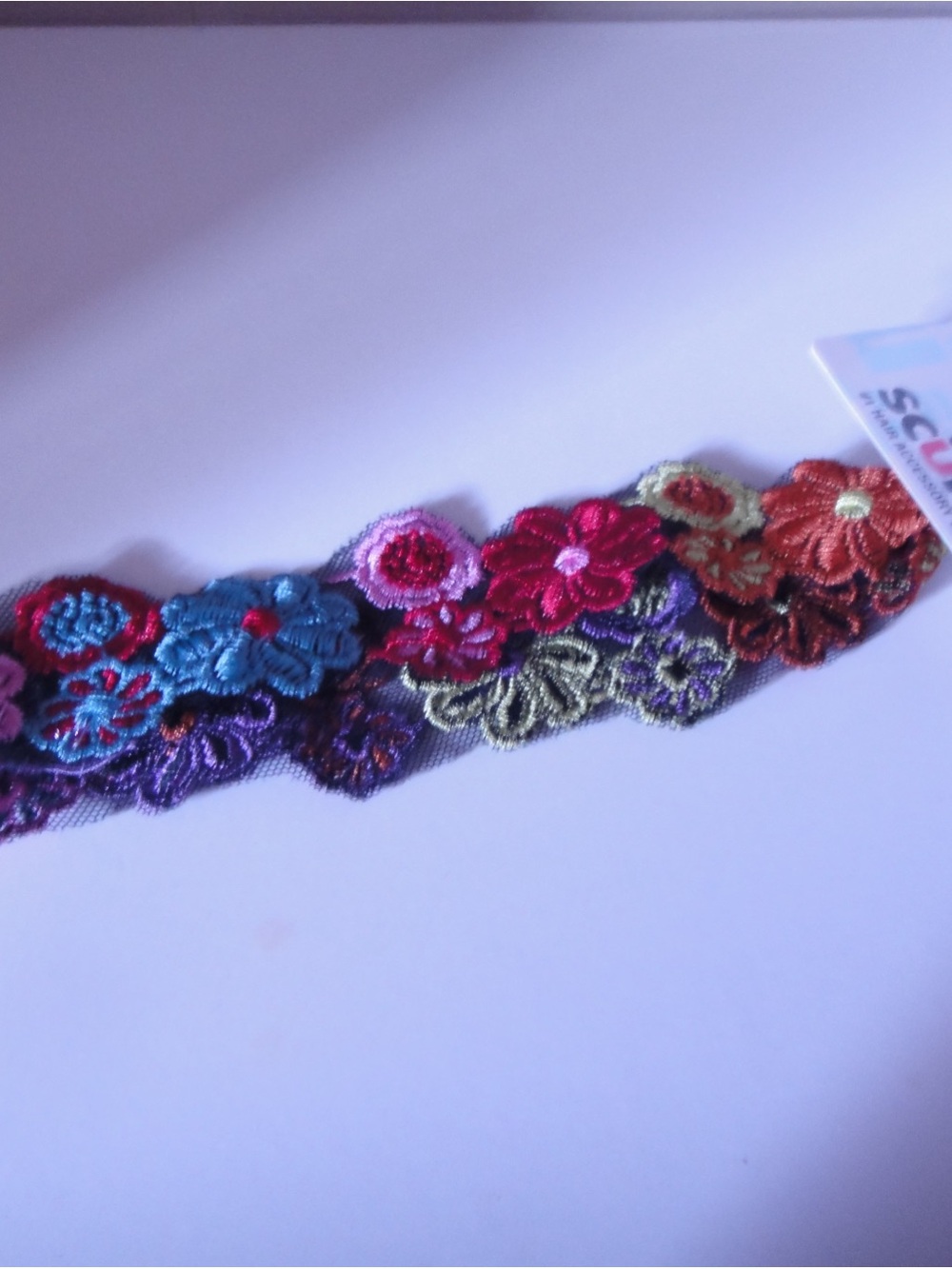scunci Multicolor Floral Lace Headband